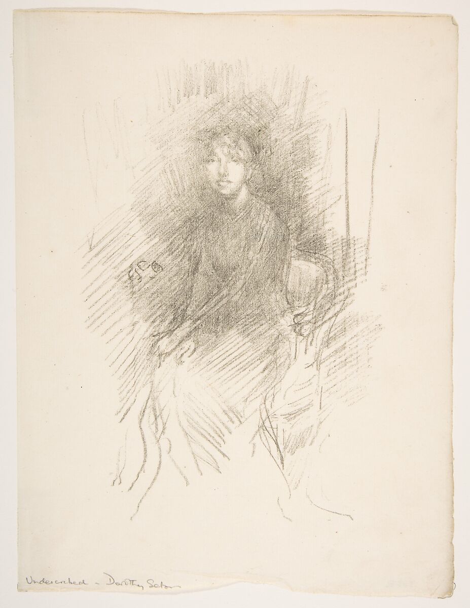 Portrait of a Young Woman (Miss Seaton) (Dorothy Seaton), James McNeill Whistler (American, Lowell, Massachusetts 1834–1903 London), Transfer lithograph with stumping; only state (Chicago); printed in black ink on fine ivory laid paper