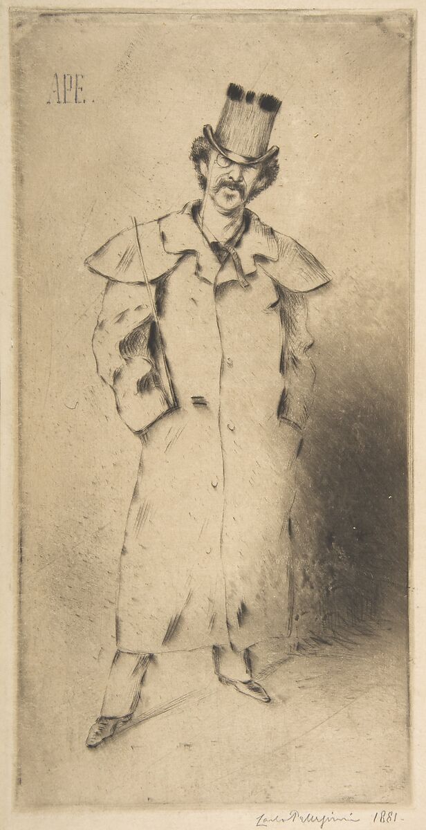 Portrait of Whistler, Carlo Pellegrini (Italian, Capua 1839–1889 London), Drypoint 