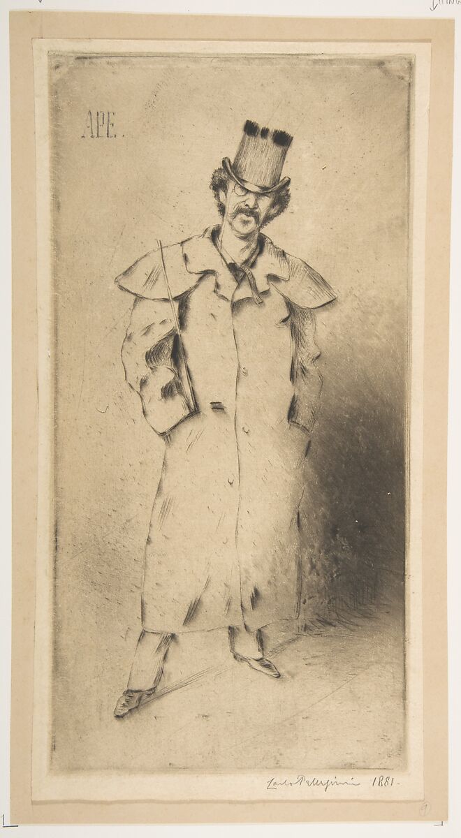 Portrait of Whistler, Carlo Pellegrini (Italian, Capua 1839–1889 London), Drypoint