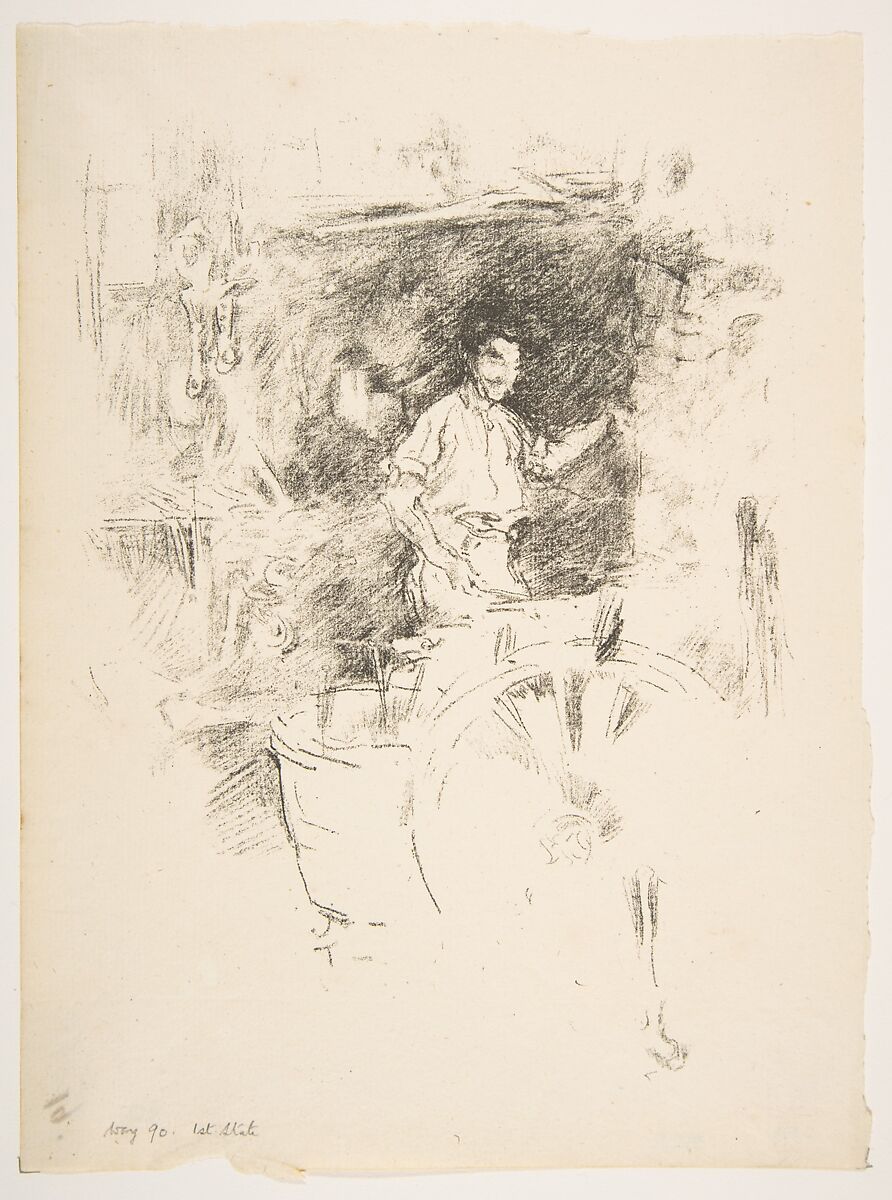 The Blacksmith, James McNeill Whistler (American, Lowell, Massachusetts 1834–1903 London), Transfer lithograph with stumping; second state of three (Chicago); printed in black ink on cream laid paper 