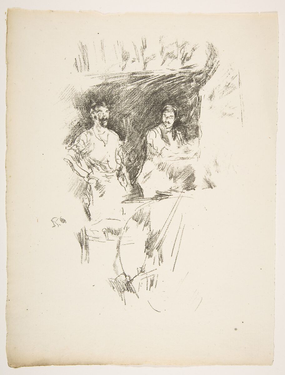 The Brothers, James McNeill Whistler (American, Lowell, Massachusetts 1834–1903 London), Transfer lithograph; first state of two (Chicago); printed in black ink on medium weight cream laid paper 