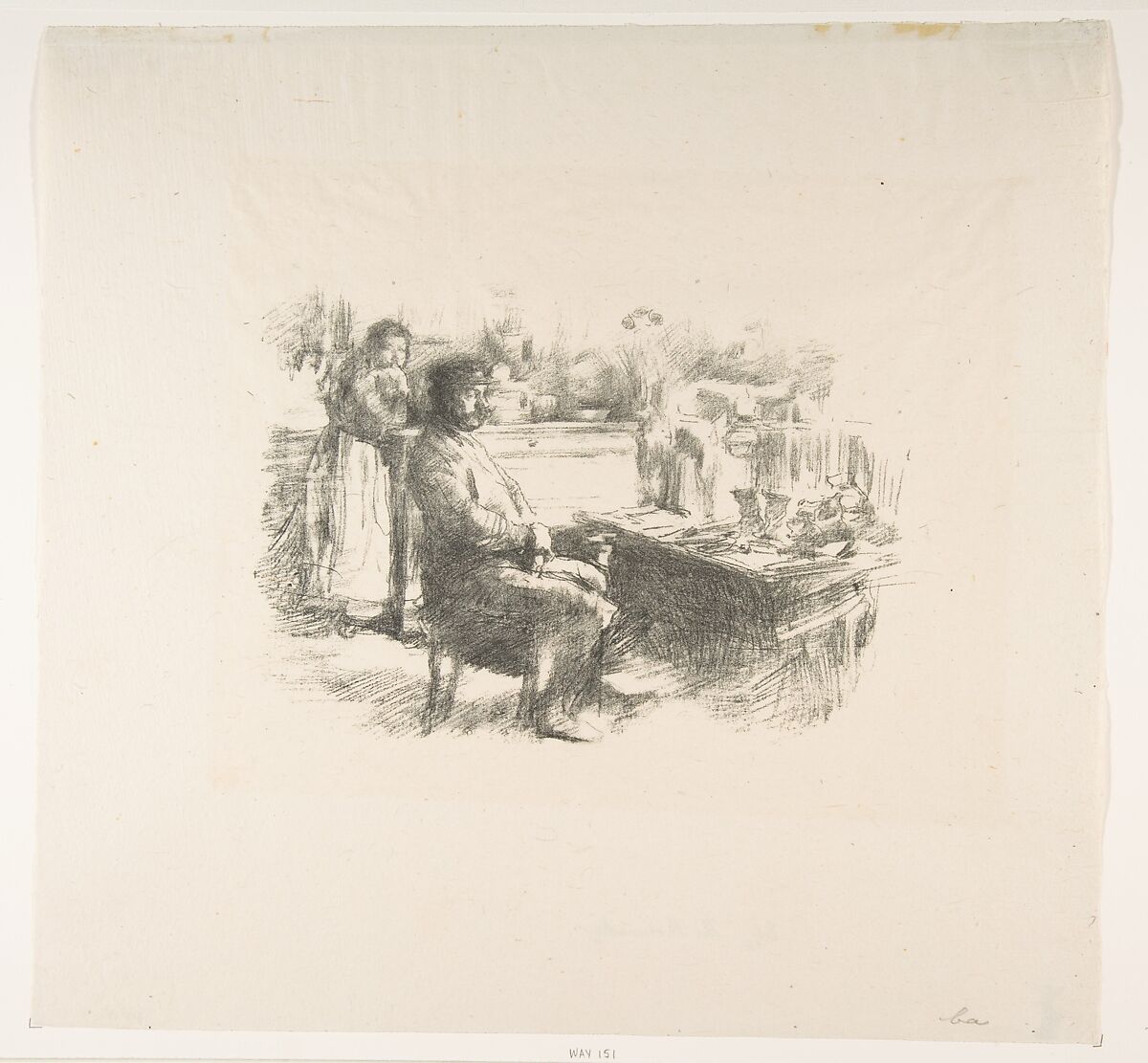 The Shoemaker (The Shoemaker, Dieppe), James McNeill Whistler (American, Lowell, Massachusetts 1834–1903 London), Transfer lithograph with stumping; only state (Chicago); printed in black ink on grayish ivory laid China paper 