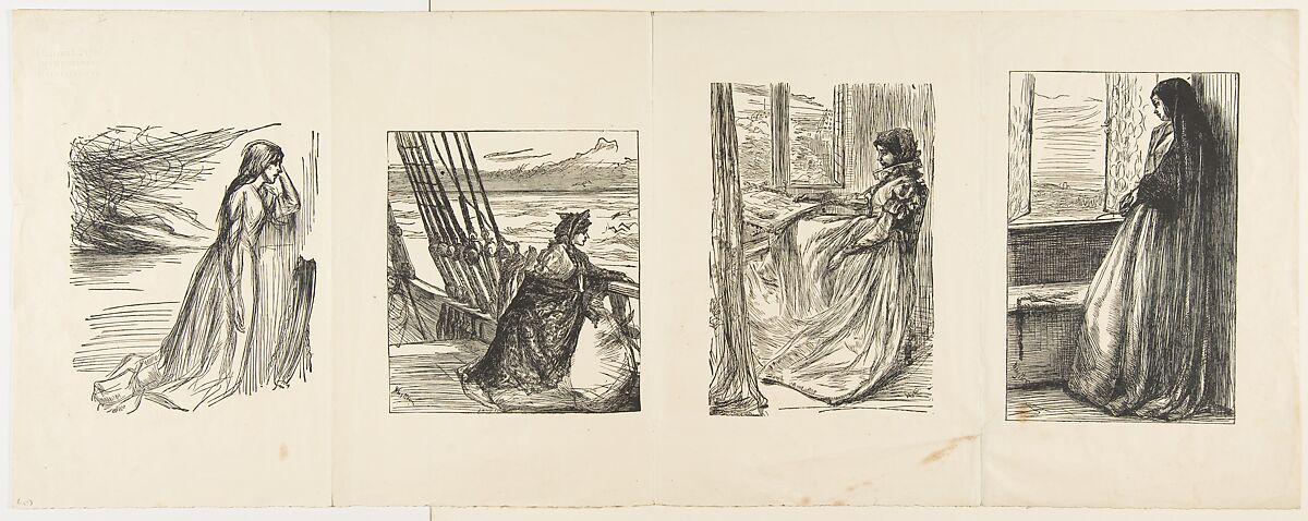 The Nun in "Count Burckhardt" (for "Once a Week," September 27, 1862), After James McNeill Whistler (American, Lowell, Massachusetts 1834–1903 London), Wood engraving; proof