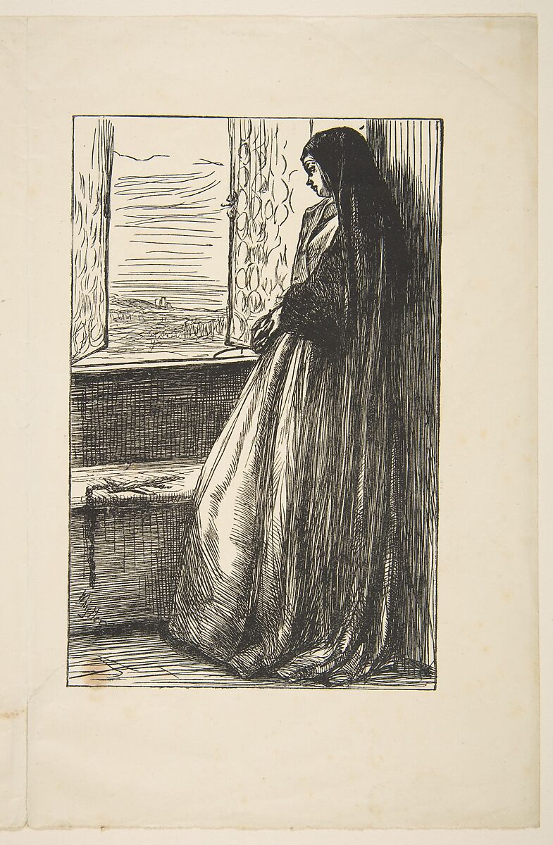 The Nun in "Count Burckhardt" (for "Once a Week," September 27, 1862), After James McNeill Whistler (American, Lowell, Massachusetts 1834–1903 London), Wood engraving; proof 