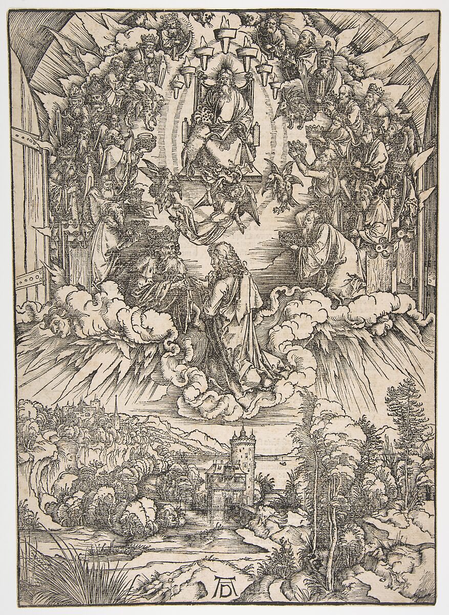 Saint John before God and the Elders, from The Apocalypse, Albrecht Dürer (German, Nuremberg 1471–1528 Nuremberg), Woodcut 