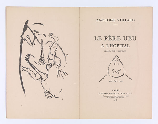 Le Père Ubu à l'Hopital, Written by Ambroise Vollard (French, 1866–1939), lithographic illustration 