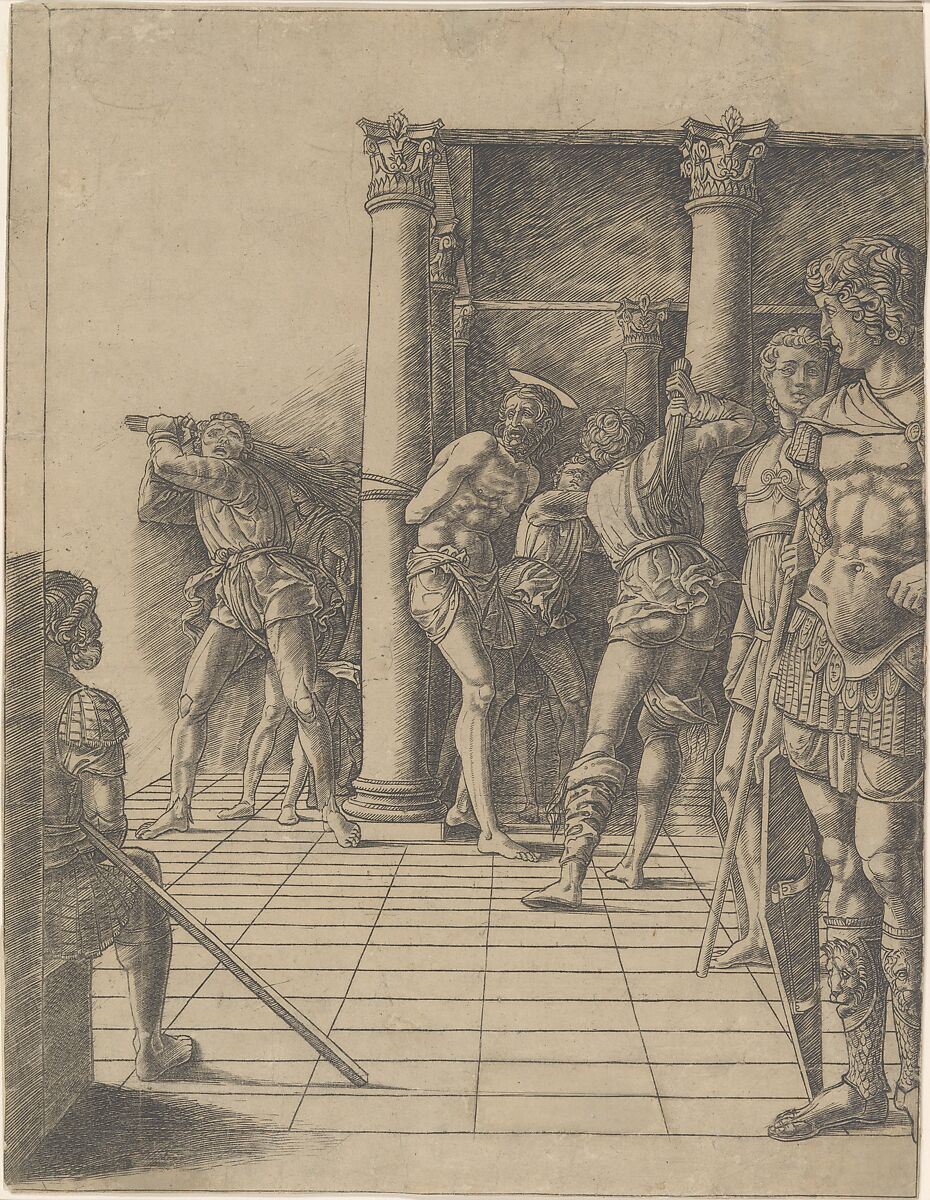 The Flagellation, with the Pavement, Gian Marco Cavalli (Italian, ca. 1454–after 1508, activity documented 1475–1508), Engraving