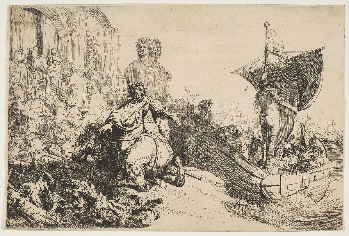 The Ship of Fortune, Rembrandt (Rembrandt van Rijn) (Dutch, Leiden 1606–1669 Amsterdam), Etching; second state of two 