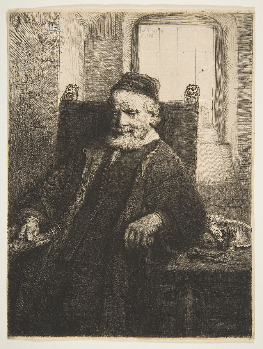 Jan Lutma, goldsmith, Rembrandt (Rembrandt van Rijn) (Dutch, Leiden 1606–1669 Amsterdam), Etching, engraving and drypoint; first of four states 