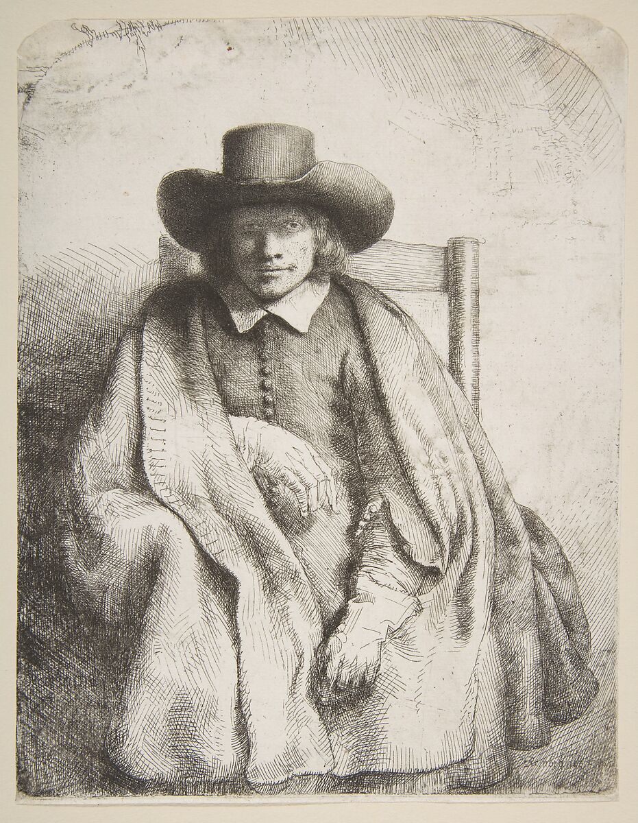 Clement de Jonghe, printseller, Rembrandt (Rembrandt van Rijn) (Dutch, Leiden 1606–1669 Amsterdam), Etching, drypoint, and burin; fifth of ten states 
