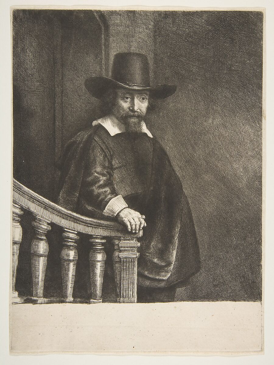 Ephraim Bueno, Jewish Physician, Rembrandt (Rembrandt van Rijn) (Dutch, Leiden 1606–1669 Amsterdam), Etching, engraving and drypoint; second of two states 