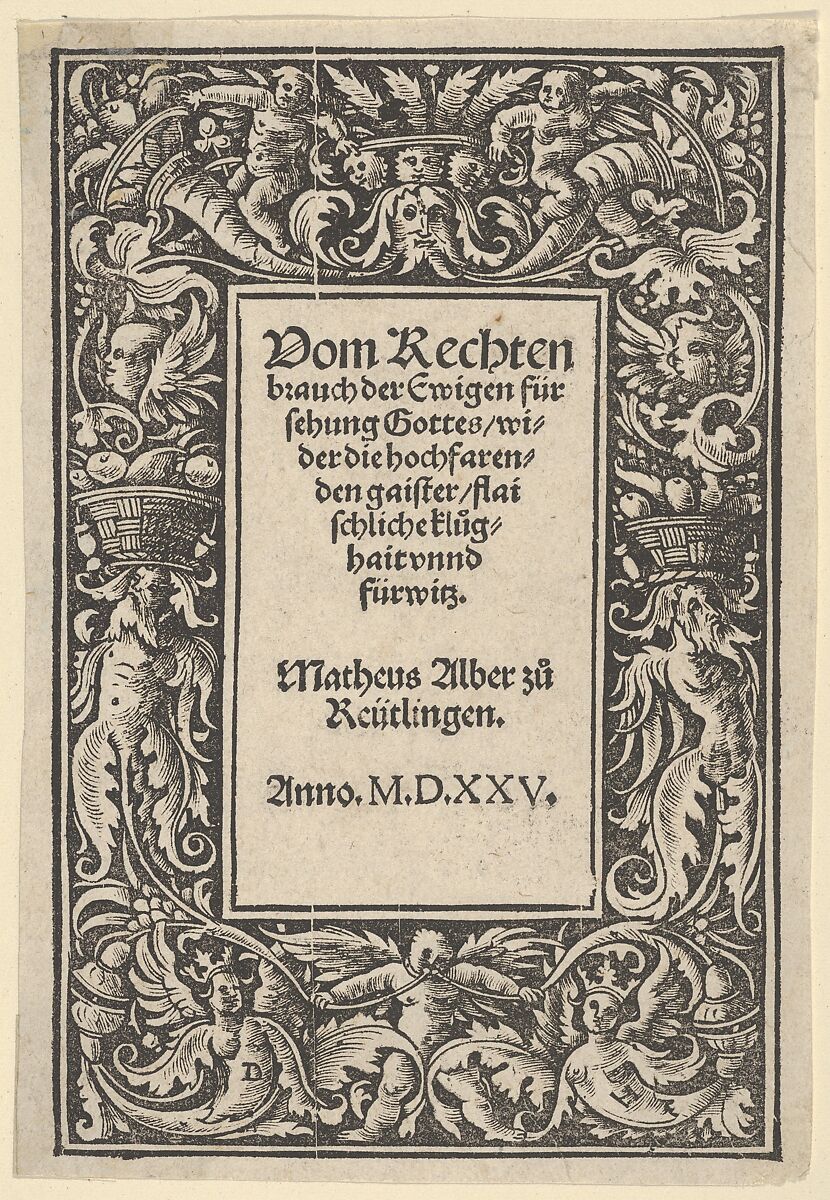 Title-Page Border, Daniel Hopfer (German, Kaufbeuren 1471–1536 Augsburg), Woodcut 