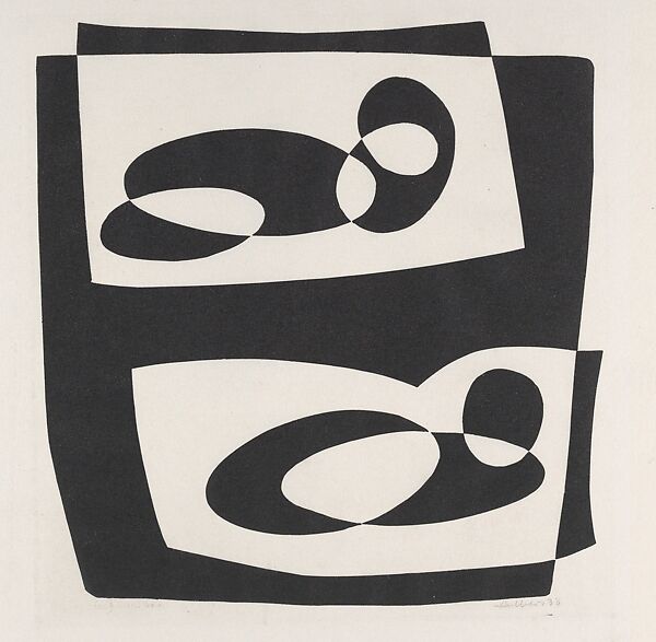 Opposite, Josef Albers (American (born Germany), Bottrop 1888–1976 New Haven, Connecticut), Linoleum cut 