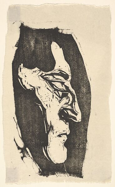 Self-Portrait, facing right, Josef Albers (American (born Germany), Bottrop 1888–1976 New Haven, Connecticut), Linoleum cut 
