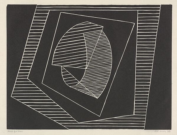 Surrounded, Josef Albers (American (born Germany), Bottrop 1888–1976 New Haven, Connecticut), Linoleum cut 
