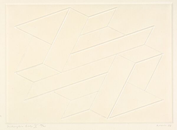 Intaglio Solo X, Josef Albers (American (born Germany), Bottrop 1888–1976 New Haven, Connecticut), Inkless intaglio from vinylite plate 