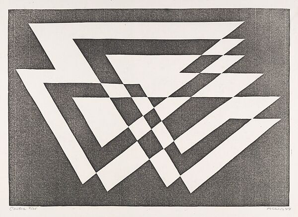 Contra, Josef Albers  American, born Germany, Linoleum cut