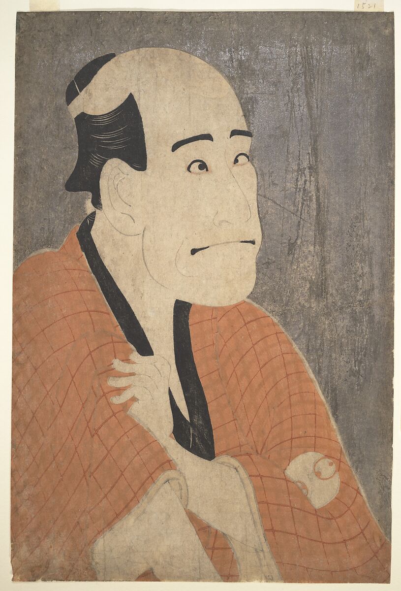 Arashi Ryūzō I as Ishibe Kinkichi in the Play "Hana Ayame Bunroku Soga", Tōshūsai Sharaku (Japanese, active 1794–95), Woodblock print; ink, color, white mica on paper, Japan 