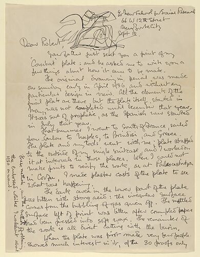 Letter to Robert Lewis Isaacson 1st page, discussing Combat (1936)