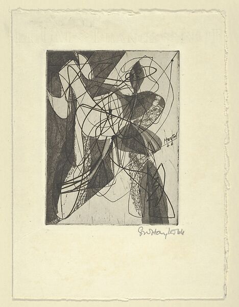 Greeting Card for 1944–45, Stanley William Hayter (British, London 1901–1988 Paris), Engraving and soft-ground etching 