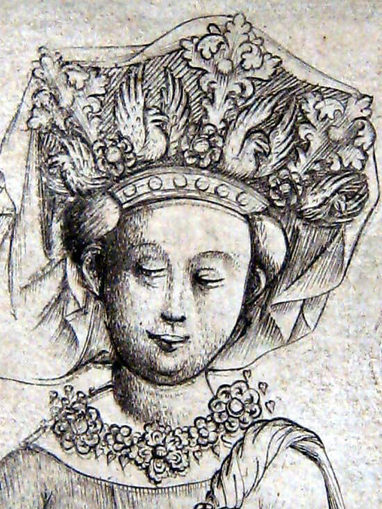 The Queen of Flowers, Master of the Playing Cards (German, active ca. 1425–50), Engraving printed from two plates