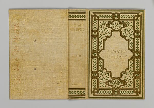 Summer holidays: Travelling Notes in Europe, Alice Cordelia Morse (American, Ohio 1863–1961), Beige cloth covered boards with brown and green decoration 