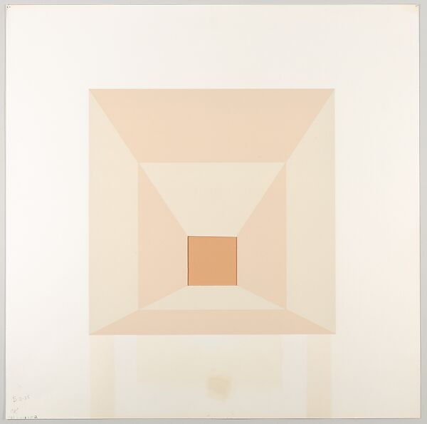 Mitered Square, Josef Albers (American (born Germany), Bottrop 1888–1976 New Haven, Connecticut), Silkscreen with collage maquette 