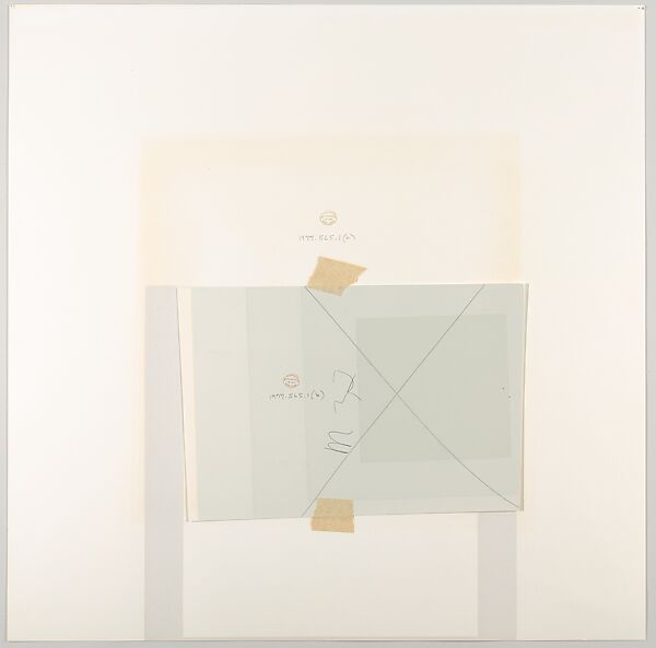 Mitered Square, Josef Albers (American (born Germany), Bottrop 1888–1976 New Haven, Connecticut), Silkscreen with collage maquette