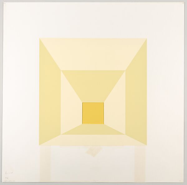 Mitered Square b, Josef Albers (American (born Germany), Bottrop 1888–1976 New Haven, Connecticut), Silkscreen with collage maquette 