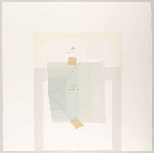 Mitered Square, Josef Albers (American (born Germany), Bottrop 1888–1976 New Haven, Connecticut), Silkscreen with collage maquette