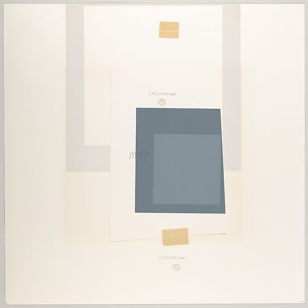 Mitered Square, Josef Albers (American (born Germany), Bottrop 1888–1976 New Haven, Connecticut), Silkscreen with collage maquette