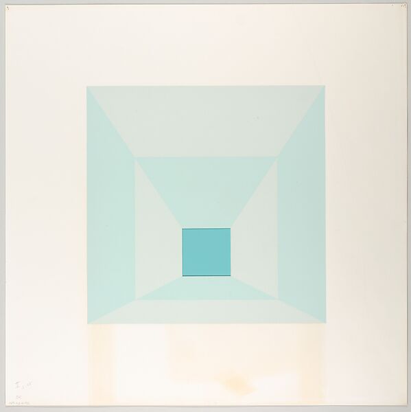 Mitered Square, Josef Albers (American (born Germany), Bottrop 1888–1976 New Haven, Connecticut), Silkscreen with collage maquette 