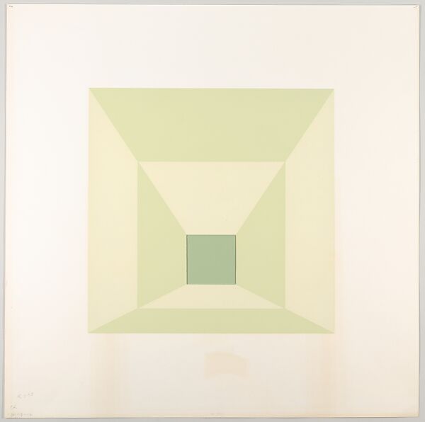 Mitered Square, Josef Albers (American (born Germany), Bottrop 1888–1976 New Haven, Connecticut), Silkscreen with collage maquette 