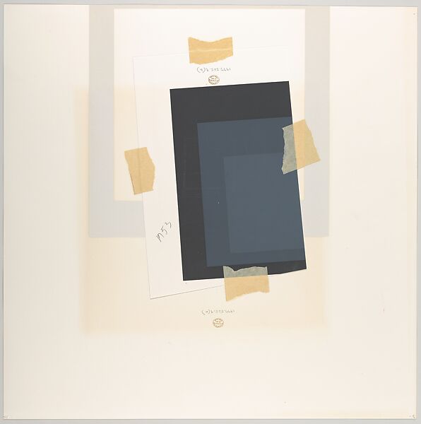 Mitered Square, Josef Albers (American (born Germany), Bottrop 1888–1976 New Haven, Connecticut), Silkscreen with collage maquette