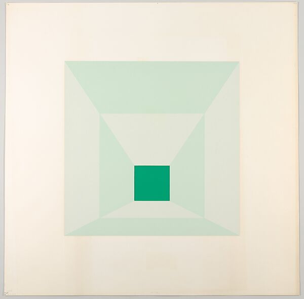 Mitered Square, Josef Albers (American (born Germany), Bottrop 1888–1976 New Haven, Connecticut), Silkscreen with collage maquette 