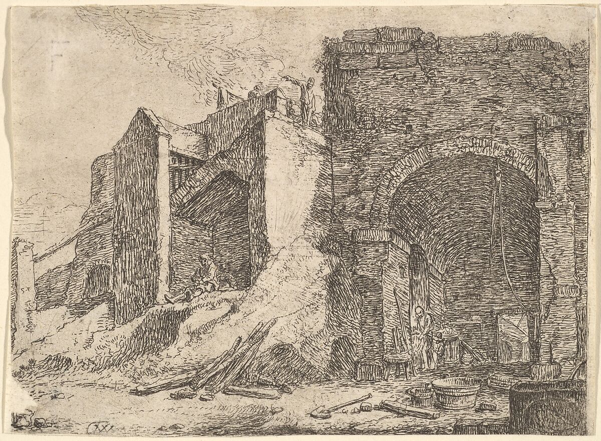 The Forge, Thomas Wijck (Dutch, Beverwijck, near Haarlem 1616?–1677 Haarlem), Etching; second state of two 