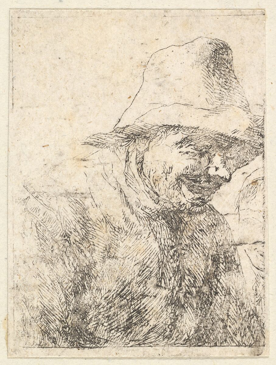 Head of a Peasant, Anonymous, Dutch, 17th century, Etching 