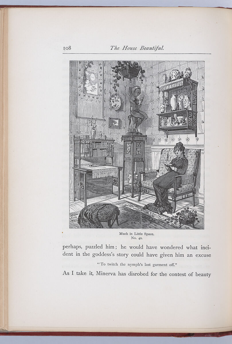 The House Beautiful, Essays on Beds and Tables, Stools and Candlesticks, Clarence Cook (American, Dorchester, Massachusetts 1828–1900), Illustrations: color lithographs and wood engraving 