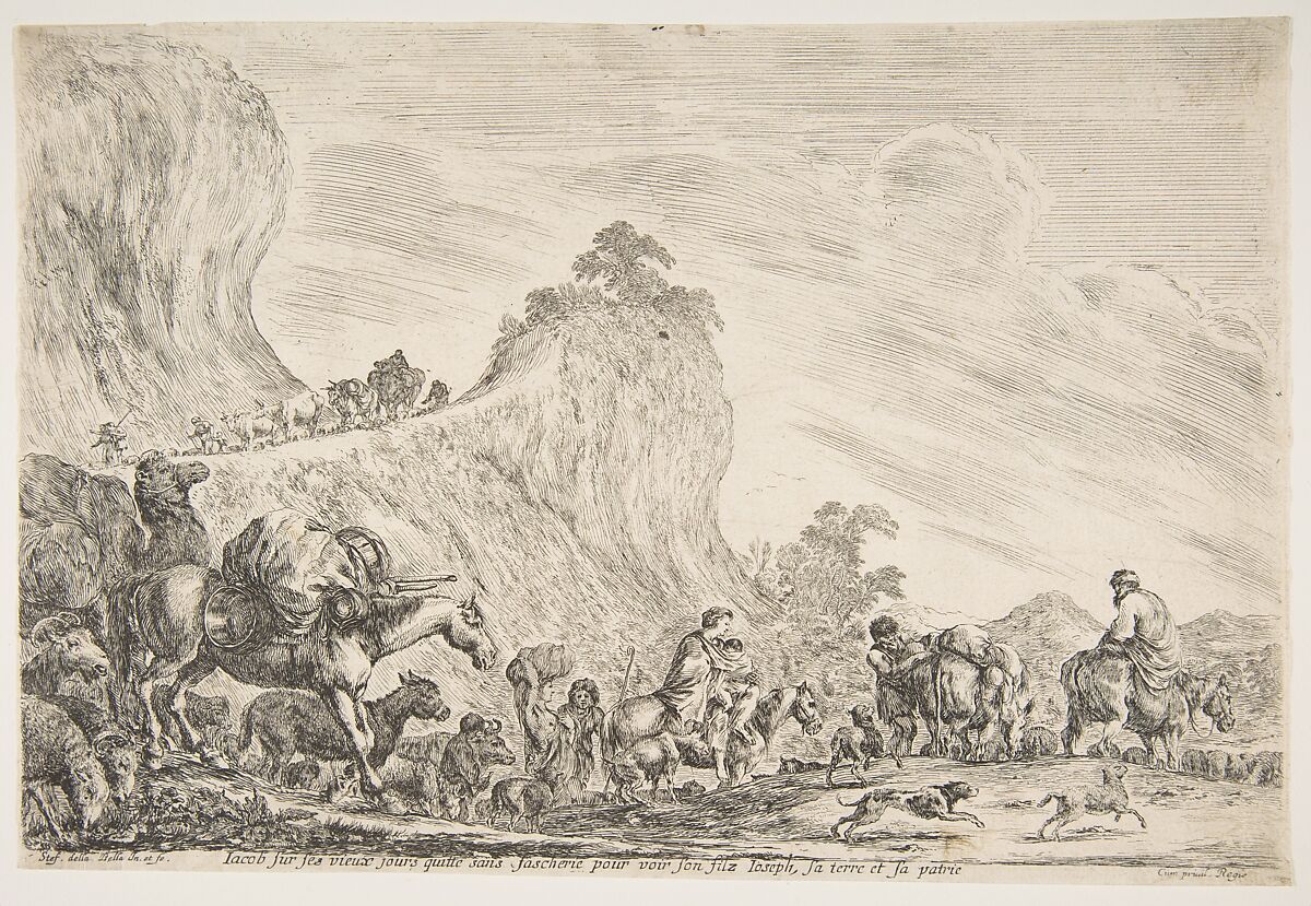 The Voyage of Jacob in Egypt, Stefano della Bella (Italian, Florence 1610–1664 Florence), Etching; third state of four 