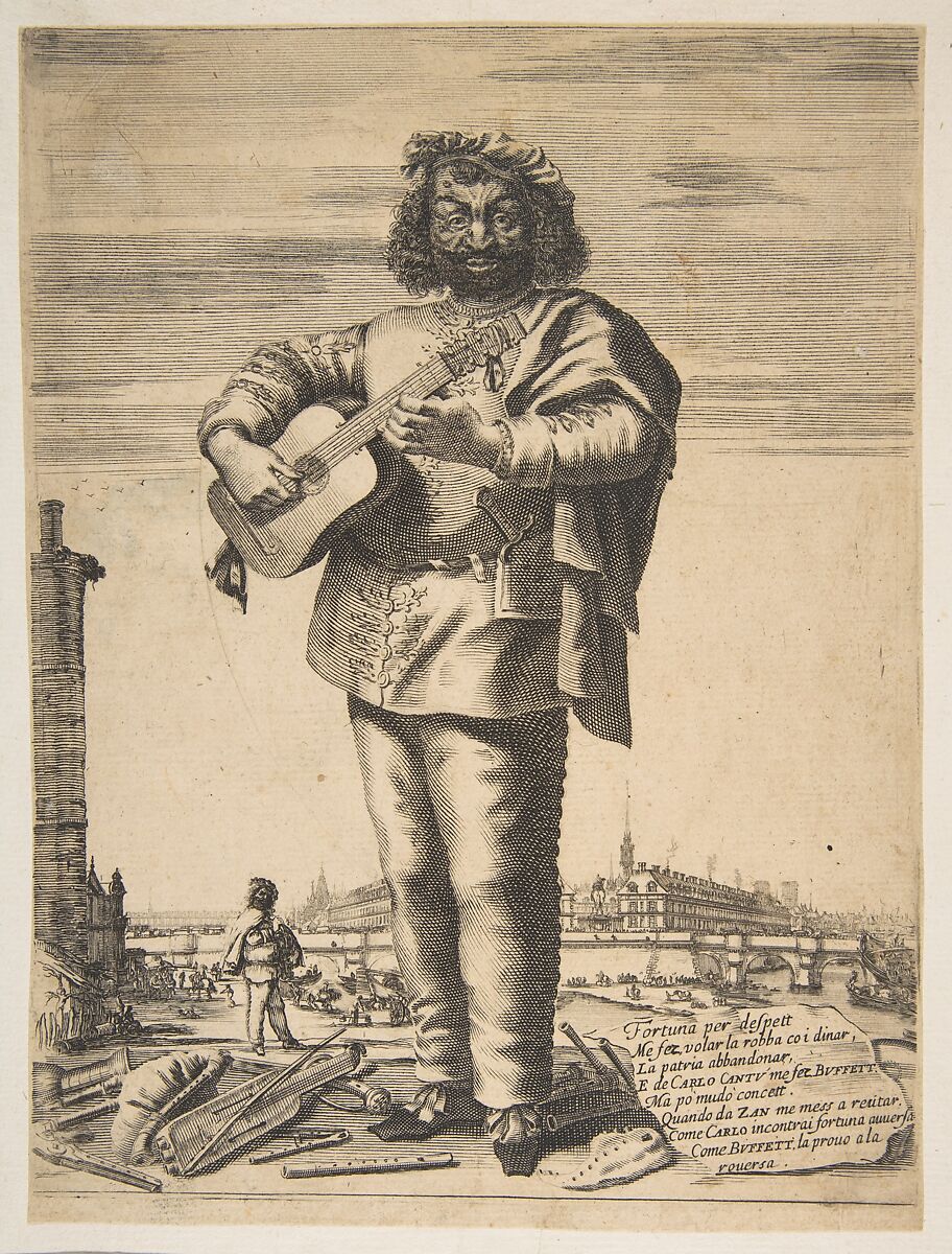 Carlo Cantu called Buffetto, Etched by Stefano della Bella (Italian, Florence 1610–1664 Florence), Etching with engraving by Jean Couvay added over etching of main figure 