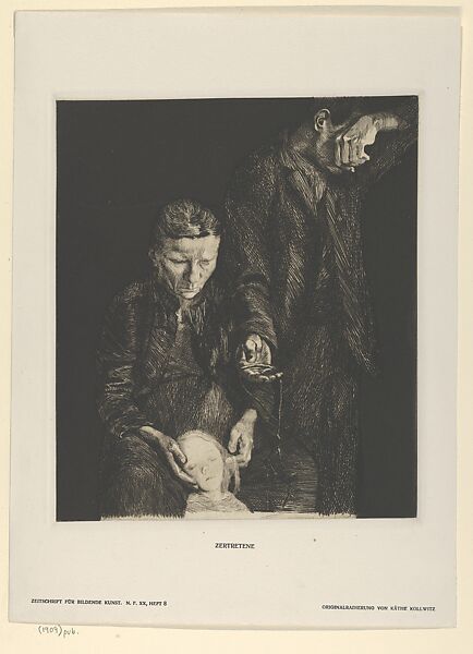 Downtrod Woman (Zertretene from Zeitschrift für Bildende Kunst), Käthe Kollwitz (German, Kaliningrad (Königsberg) 1867–1945 Moritzburg), Etching 
