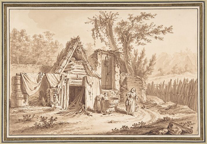 Washerwomen in Front of a Cottage
