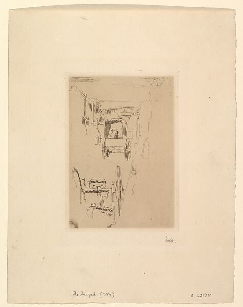 The Tricycle, Walter Richard Sickert (British, Munich 1860–1942 Bathampton, Somerset), Etching; brown ink on ivory paper; only state 