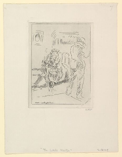 Wellington House (The Little Visitor), Walter Richard Sickert (British, Munich 1860–1942 Bathampton, Somerset), Etching; only state 