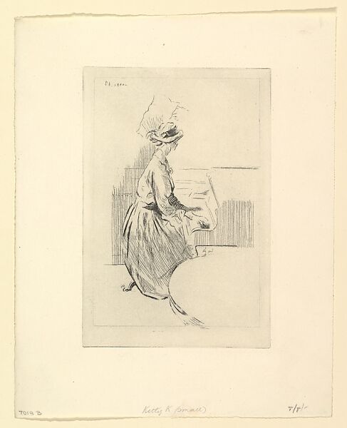 Kitty K. (The Small Plate), Walter Richard Sickert (British, Munich 1860–1942 Bathampton, Somerset), Etching and engraving; only state 