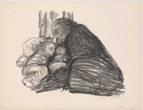 Municipal Shelter, Käthe Kollwitz  German, Lithograph