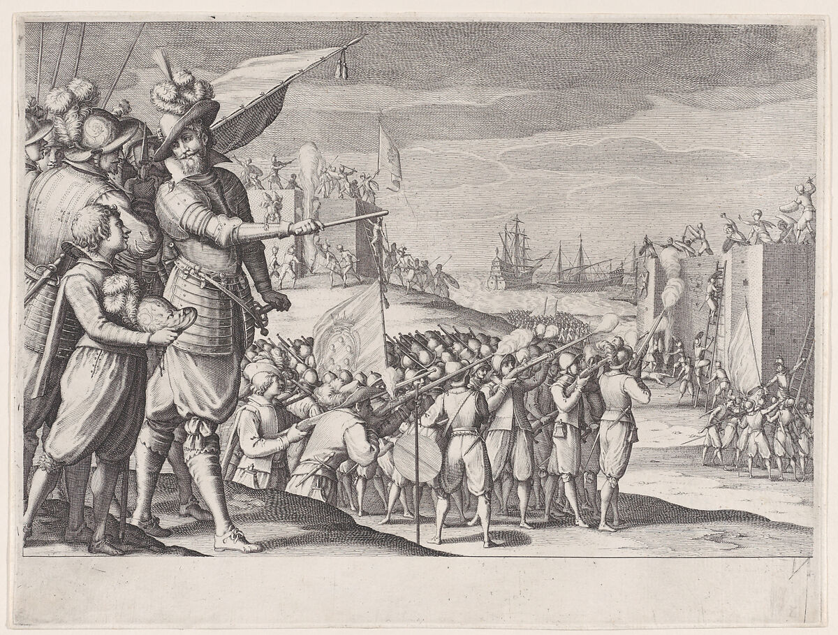 Assault on two Fortresses, Jacques Callot (French, Nancy 1592–1635 Nancy), Etching
