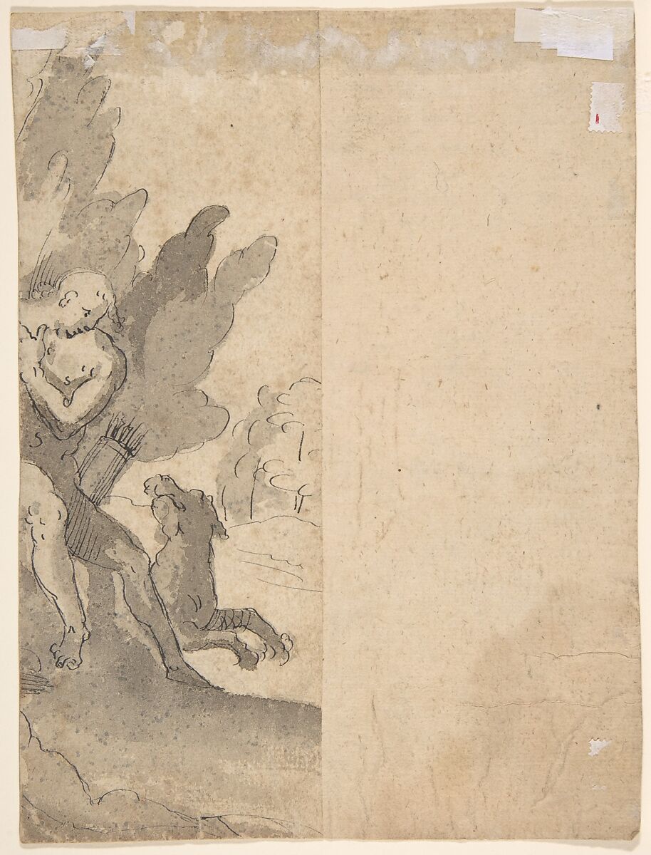 An Allegory, Adam Gutmann (German, Constance 1567–1637, active Salzburg), Pen and black ink, gray, brownish-green and pink washes