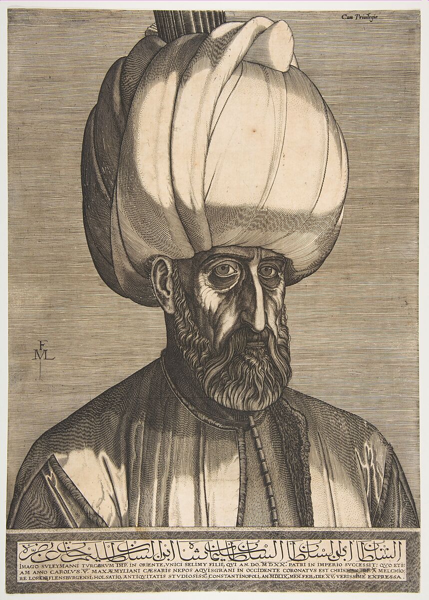 Süleyman the Magnificent, Engraved by Melchior Lorck (Danish, Flensburg 1526–after 1588 Hamburg (?)), Engraving; second state 