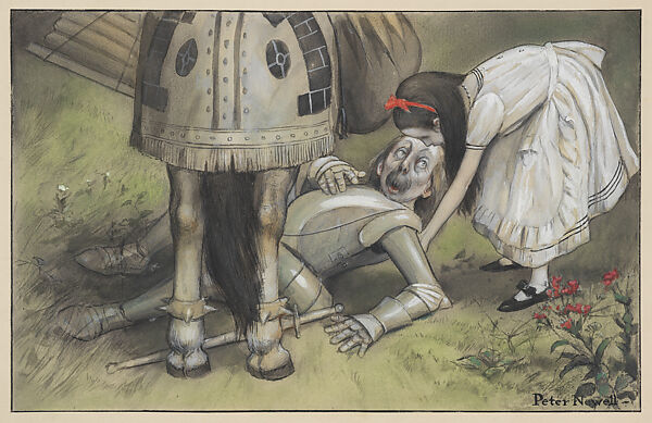 Alice and the White Knight, illustration for "Through the Looking-Glass and What Alice Found There" (Harper & Brothers, 1902), Peter Newell (American, McDonough County, Illinois 1862–1924 Little Neck, New York), Watercolor and gouache on board 